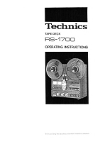 Technics - RS-1700 - Owners manual